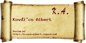 Kovács Albert névjegykártya