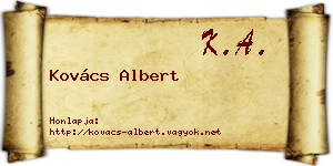 Kovács Albert névjegykártya
